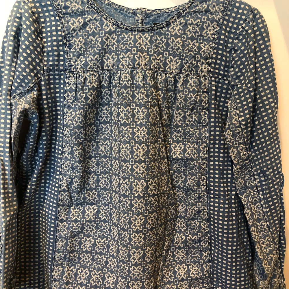 Womens J Crew Shirt Peasant Sz Large